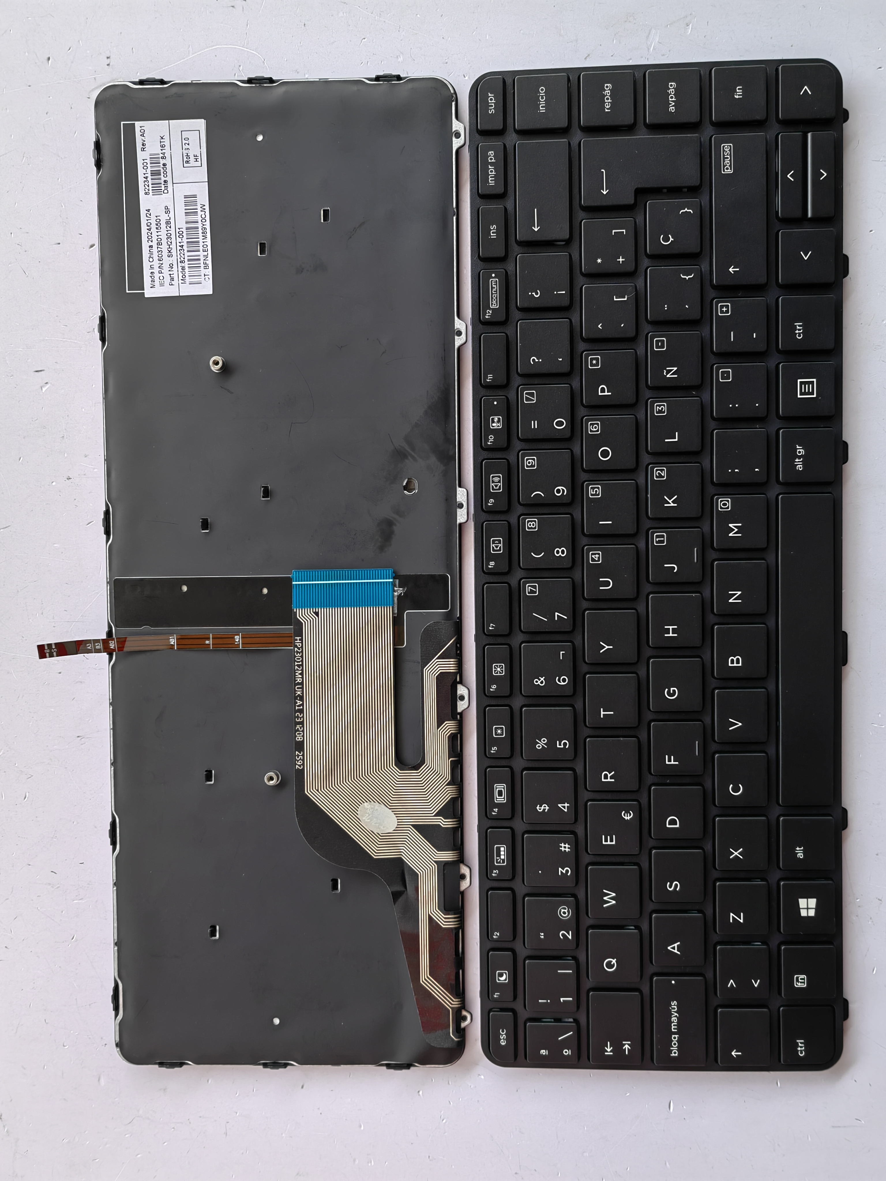 Picture of New Replacement Laptop Keyboard For HP 440G3/430G3/640G3 BLACK FRAME BLACK Backlit (OEM) SP Layout